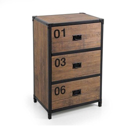 [GIC753022] Mobile cassettiera urban industrial legno metallo cm 59 x 39 x 89 h