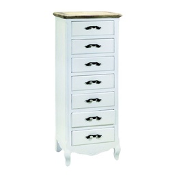 [V8032380000] Mobile country 7 cassetti bianco cm 34,5 x 44,5 x h 110,5