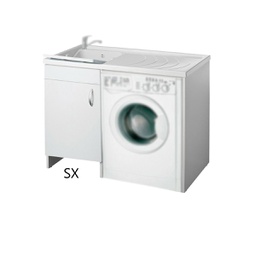 [DFLEX-140-203-SX] Mobile in legno con lavatoio SX e coprilavatrice