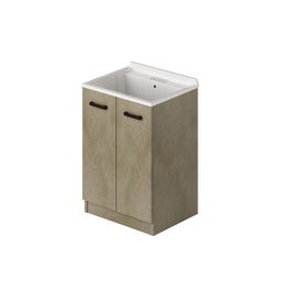 [AZ25123] Mobile lavatoio per lavanderia 2 ante colore Argilla H86x61x50cm