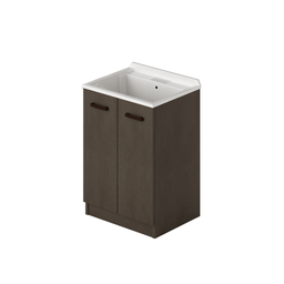 [AZ25130] Mobile lavatoio per lavanderia 2 ante colore Fango H86x61x50cm