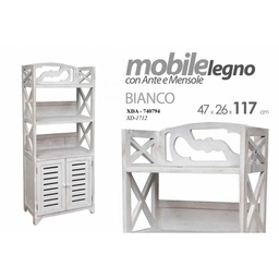[GIC740794] Mobile libreria con ante e mensole shabby cm 47 x 26 x 117 h