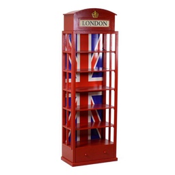 [V8039380000] Mobile libreria rosso 6 piani + 1 cassetto cm 48x27h146