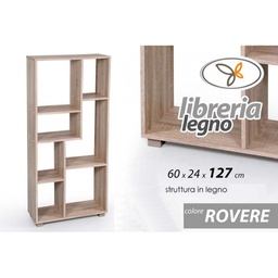 [GIC750878] Mobile scaffale libreria ripiani irregolari decorativa rovere cm 60 x 24 x 127 h