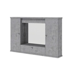 [1993797-A] Mobile specchiera bagno grigio cemento 2 ante c-ribalta h.61x93x14 cm Iperbriko