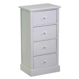 [V8033710000] Mobiletto Eleonora cassettiera bianco 4cassetti cm 38x28h75