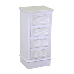 [V8041600000] Mobiletto legno liverpool 4 cassetti bianco cm 37x30h79.5