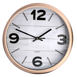 [V1871490000] Orologio plastica bianco e ocra tondo cm ø30