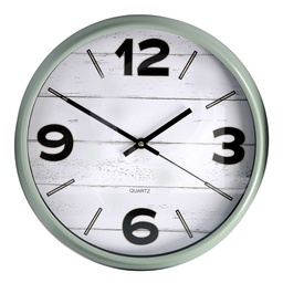 [V1871480000] Orologio plastica bianco e verde tondo cm ø30
