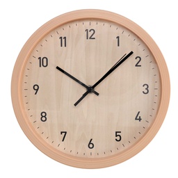 [V1871680000] Orologio plastica effetto legno naturale tondo cm ø25