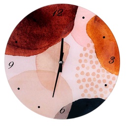 [V1871290000] Orologio vetro beige arancione tondo cmø30x4