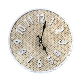 [V1869430000] Orologio vetro beige tondo cm ø34x4