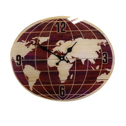 [V1869490000] Orologio vetro mondo rosso ovale cm 34x4h34