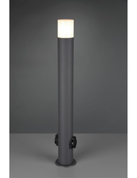[TRIO424067142] Palo Da Esterno Hoosic 1xE27 Con 2 Prese Schuko Antracite H80 cm IP44 Trio Lighting
