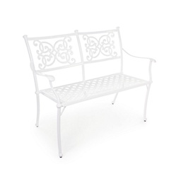 [B0805094] Panca Giglio bianco da esterno cm 110 x 59 x 85 h