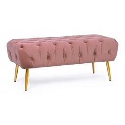 [B0743680] Panca arredo pouf rosa con gambe cm 103 x46x40h