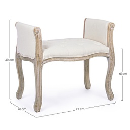 [B0743674] Panca classica singola legno e tessuto naturale Diva