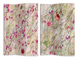 [V4206800000] Paravento stampa 3 ante naturale con rami fiori cm 120,6x2,5xh180,6x2,5xh180