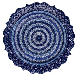 [V5867420000] Piatto decorativo ceramica blu cm ø30h3
