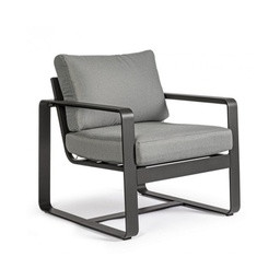 [B0663109] Poltrona da giardino in alluminio Antracite MERRIGAN YK13 74x78x h84 cm
