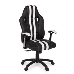 [B0710224] Poltrona ufficio con braccioli Spider bianco in similpelle