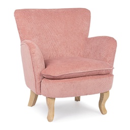 [B0748245] Poltrona vintage Chenille Imbottita in velluto Rosa