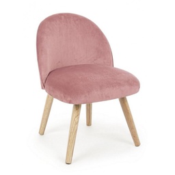 [B0748171] Poltroncina vintage in tessuto Rosa Antico ADELINE 47x57x h76 cm