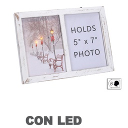 [V6141250000] Portafoto legno bianco rettangolare cm27x20x3