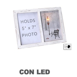 [V6141260000] Portafoto legno bianco rettangolare cm27x20x3