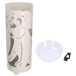 [V3504130000] Portaombrelli metallo crema cane tondo cmø19h49