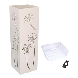 [V3504160000] Portaombrelli metallo crema soffioni quadro cm15,5x15,5h49