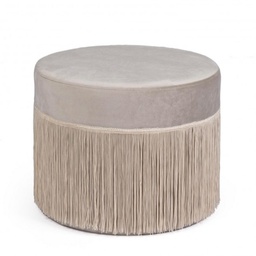 [B0720680] Pouf Leilani effetto velluto grigio chiaro D45 cm