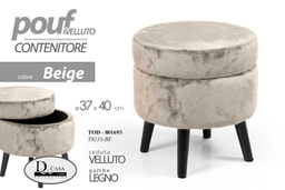[GIC801693] Pouf contenitore beige apribile cm 37 x 40 h