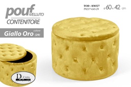 [GIC830327] Pouf contenitore giallo apribile cm 60 x 42 h