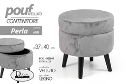 [GIC822803] Pouf contenitore grigio perla apribile cm 37 x 40 h