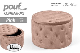 [GIC822810] Pouf contenitore portatutto  rosa apribile cm 60 x 42 h
