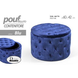 [GIC801778] Pouf contenitore retro blu apribile cm 60