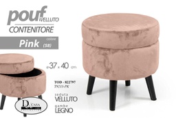 [GIC822797] Pouf contenitore rosa apribile cm 37 x 40 h