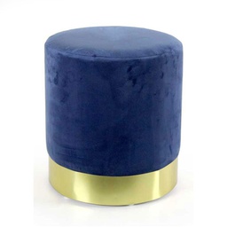 [GIC778643] Pouf da arredo design cm 40 x 41 h velluto blu con fascia oro
