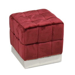[GIC801969] Pouf decorativo poggiapiedi bordeaux cm 40 in velluto