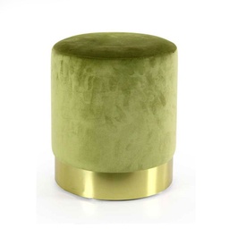 [GIC778568] Pouf design verde chiaro velluto con oro cm 40 x 41 h