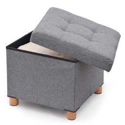 [1990826] Pouf grigio con contenitore - Domopak Living