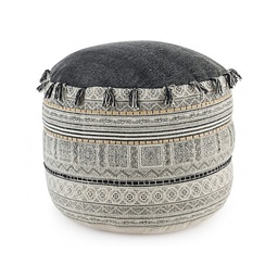 [B0720093] Pouf in cotone stile etnico TILAK Alaskan diametro 50x h35 cm