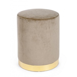 [B0748176] Pouf in velluto Tortora LUCILLA diametro 35x h40 cm
