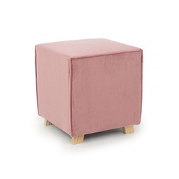 [B0748167] Pouf in velluto vintage Rosa Antico ADELINE 40x40x h44 cm