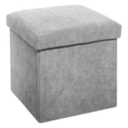 [20037115] Pouf pieghevole in tessuto grigio L 38 x P 38 x H 38 cm