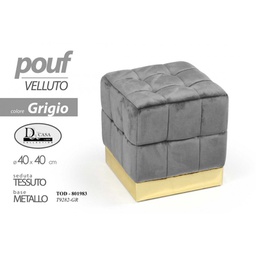 [GIC801983] Pouf poggiapiedi in velluto cm 40 morbido decorativo