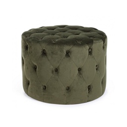 [B0748182] Pouf vintage verde velluto cm 60 x 42 h