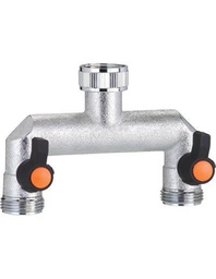 [1919761] Presa a rubinetto con 2 innesti fil ottone Claber 3-4F Self 9601.