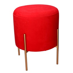 [V2809830000] Puff  contenitore tessuto rosso con gambe cm ø40h51